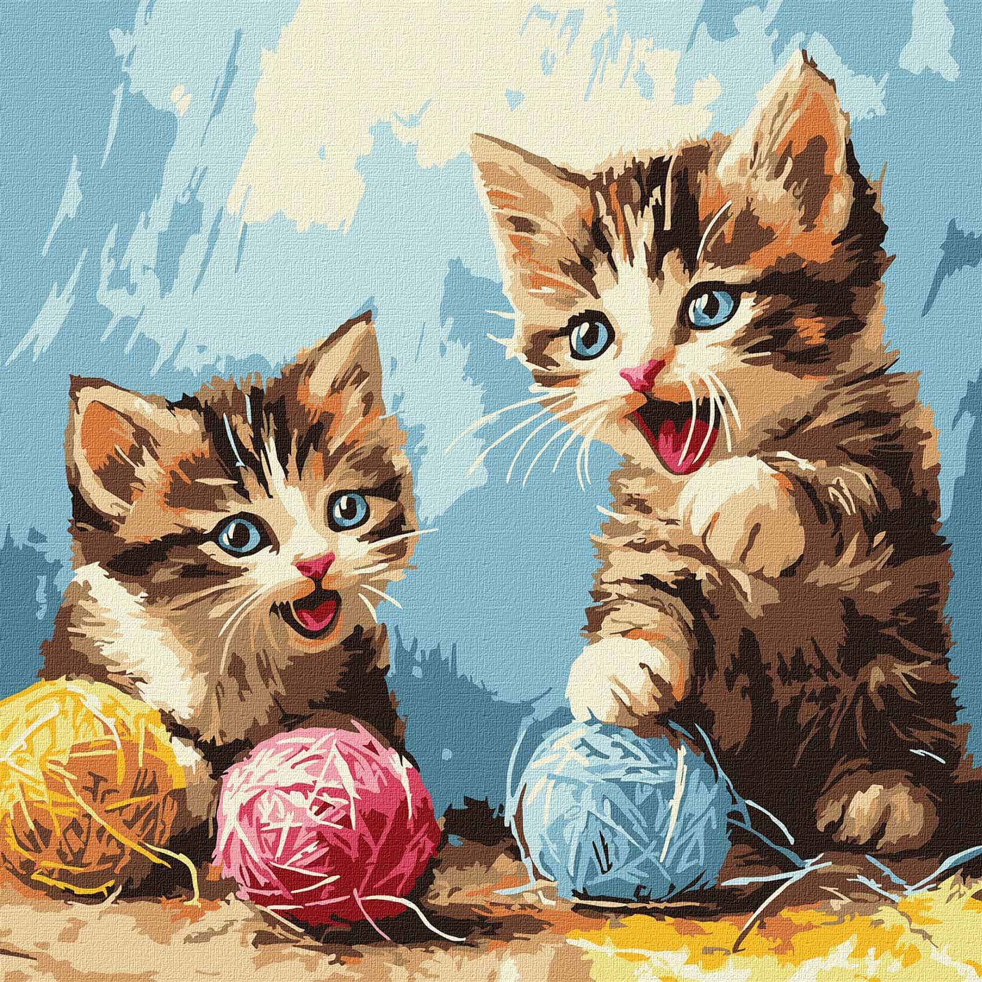 Картина по номерам Ideyka Клубочки 30х30 см (KHO6721)