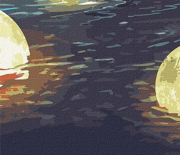 Фото - Картина по номерам Ideyka "Лунная гавань" с красками металлик 50 * 50 см (КНО5040)