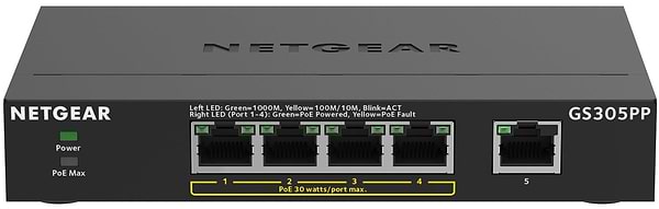 Фото - Коммутатор локальної мережі (Switch) Netgear GS305PP (GS305PP-300EUS)