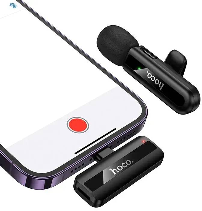 Фото - Мікрофон для смартфона HOCO L20 Fair wireless microphone iP Black (6942007655484)