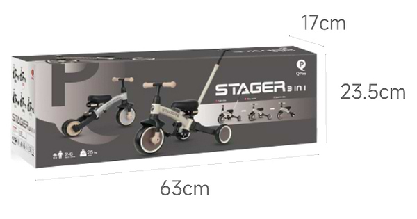 Фото - Триколісний велосипед Qplay Stager 3в1 Silver (T80STAGERSilver)