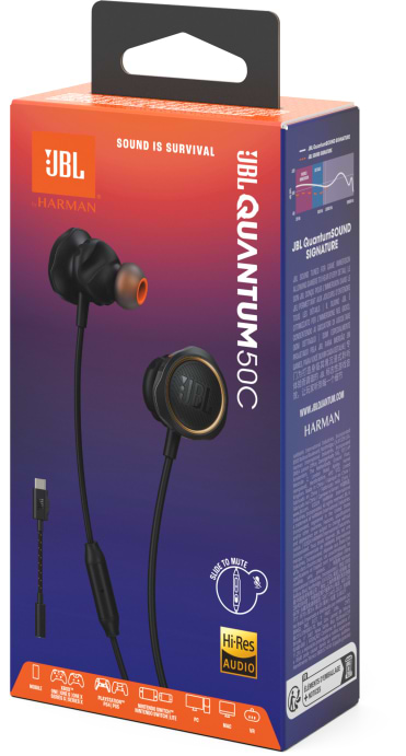 Фото - Наушники вкладыши проводные JBL Quantum 50C Black (JBLQTUM50CBLK)