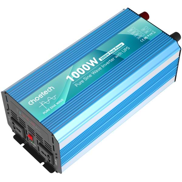 Фото - Инвертор автомобильный Choetech 12V 220V 1000W  (INV-C1000WUPS-EU)