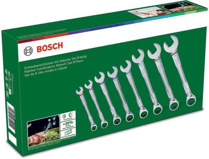 Фото - Набір комбінованих ключів Bosch 6-19 мм 8 шт. (1.600.A02.7PS)