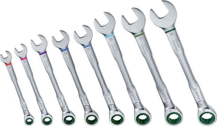 Фото - Набір комбінованих ключів Bosch 6-19 мм 8 шт. (1.600.A02.7PS)