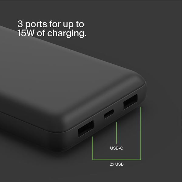 Фото - Уцінка - Батарея мобільна Belkin 20000mAh 15W Dual USB-A USB-C Black (BPB012BTBK)