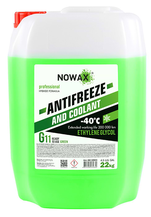 Антифриз NOWAX G11 22Kg Green (NX22003)