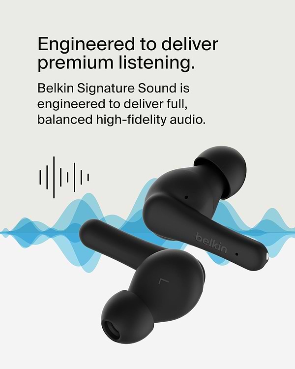 Фото - Наушники вкладыши беспроводные TWS Belkin Soundform Rhythm True Wireless Black (AUC012BTBK)