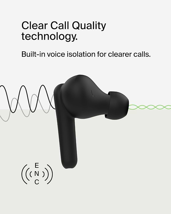 Фото - Наушники вкладыши беспроводные TWS Belkin Soundform Rhythm True Wireless Black (AUC012BTBK)
