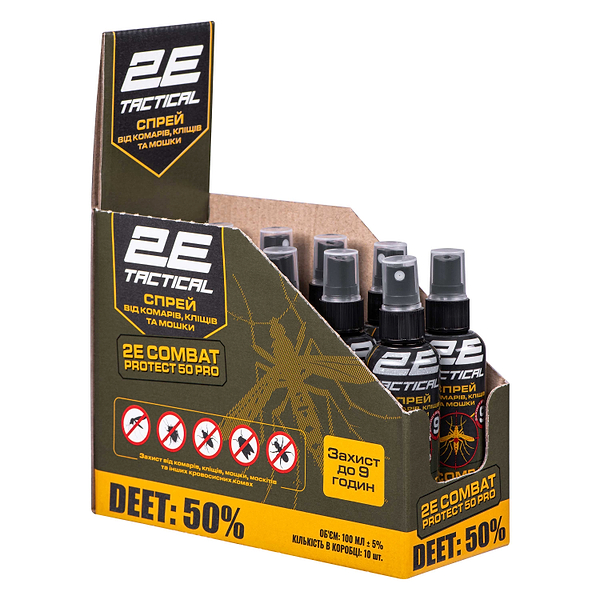 Фото - Спрей від комах 2E Combat Protect 50 Pro, 100 мл, 10 шт. (2E-RPLNTDT50-10DB)