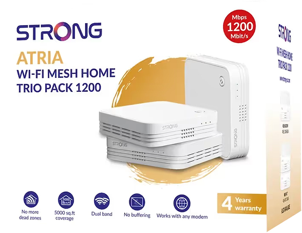 Фото - MESH система WiFi5 Strong ATRIA WiFi Mesh Trio1200 EUV2