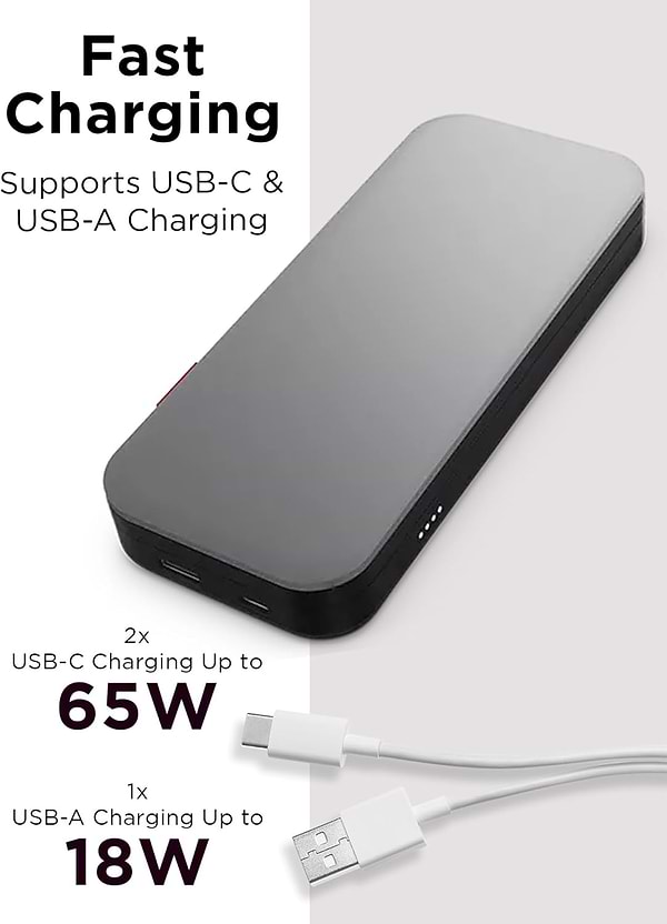 Фото - Батарея мобільна Lenovo Go USB-C Laptop Power Bank (20000 mAh) (40ALLG2WWW)