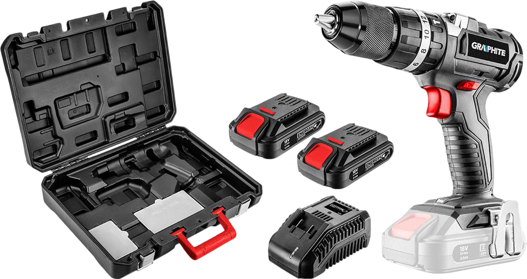 Дрель-шуруповерт GRAPHITE Energy+ (58G020-SET2)