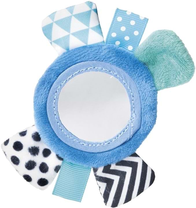 Брязкальце Canpol babies Zig Zag 0 + з дзеркалом синя (68/056_blu) - Фото 1