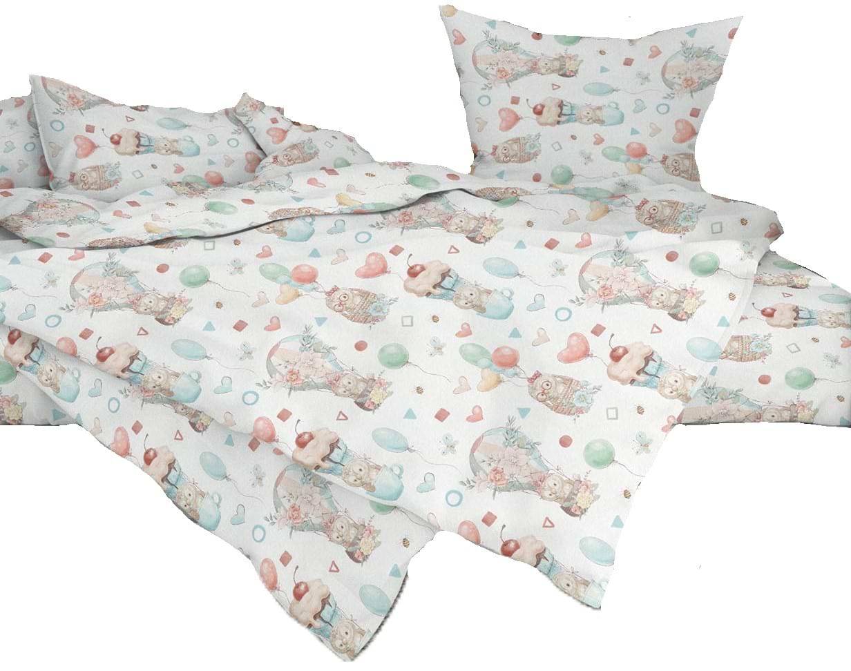 Комплект постельного белья детский Home Line поплин СОВУШКИ 112х147 см нав. 40х60 (193171)