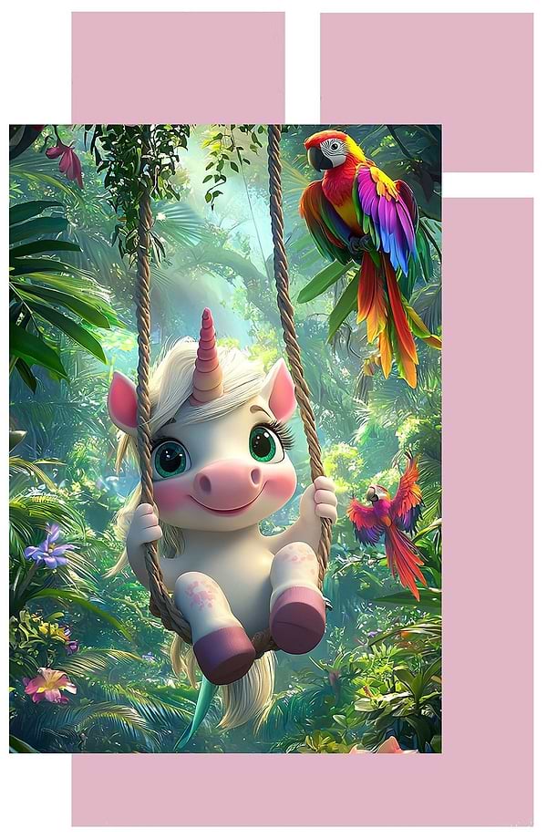 Фото - Комплект постельного белья детский Home Line поплин Единорог в Джунглях 112х147 см нав. 40х60 (193168)