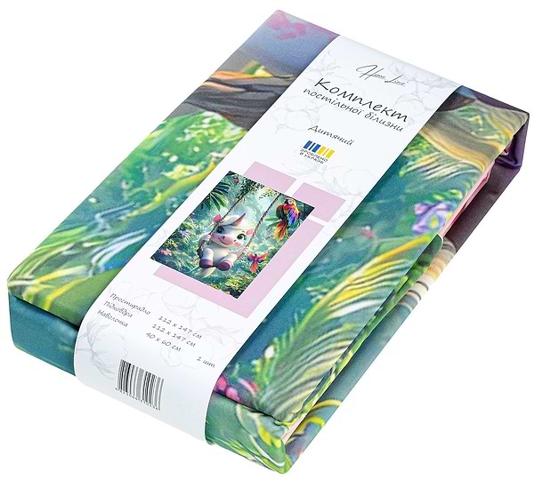 Фото - Комплект постельного белья детский Home Line поплин Единорог в Джунглях 112х147 см нав. 40х60 (193168)