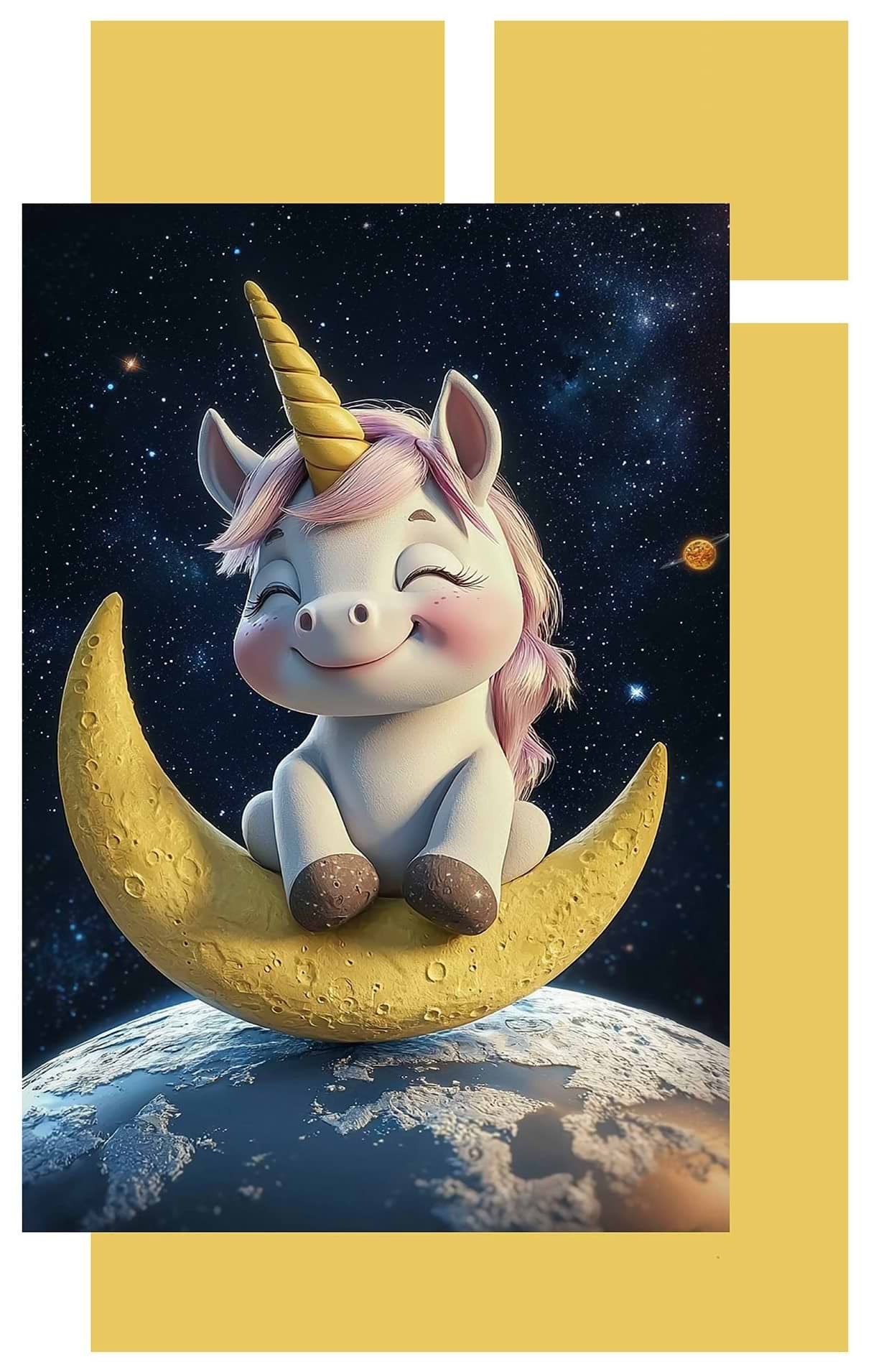 Комплект постельного белья детский Home Line поплин Единорог на Луне 112х147 см нав. 40х60 (193167)