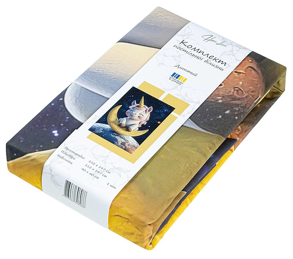 Фото - Комплект постільної білизни дитячий Home Line поплін Одноріг на Місяці 112х147 см нав. 40х60 (193167)