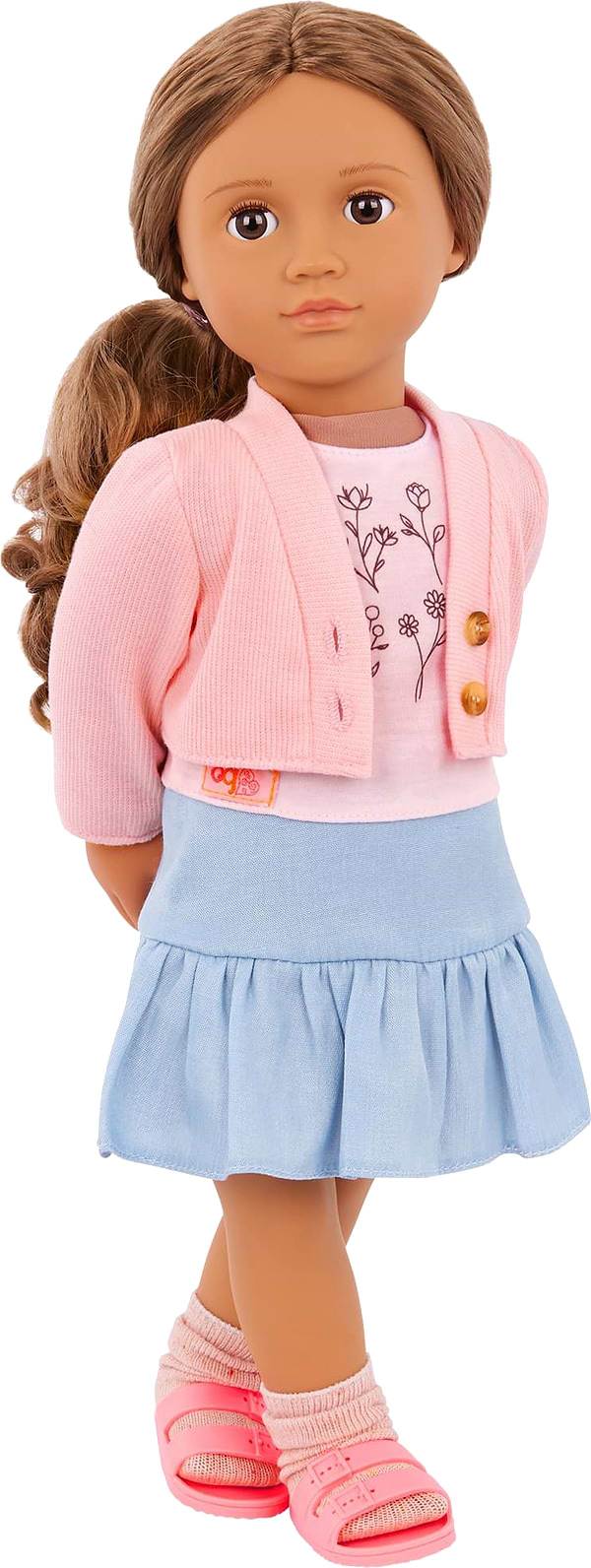 Фото - Одяг та аксесуари для ляльки Our Generation повсякденний рожевий светр та спідниця (BD30542Z)