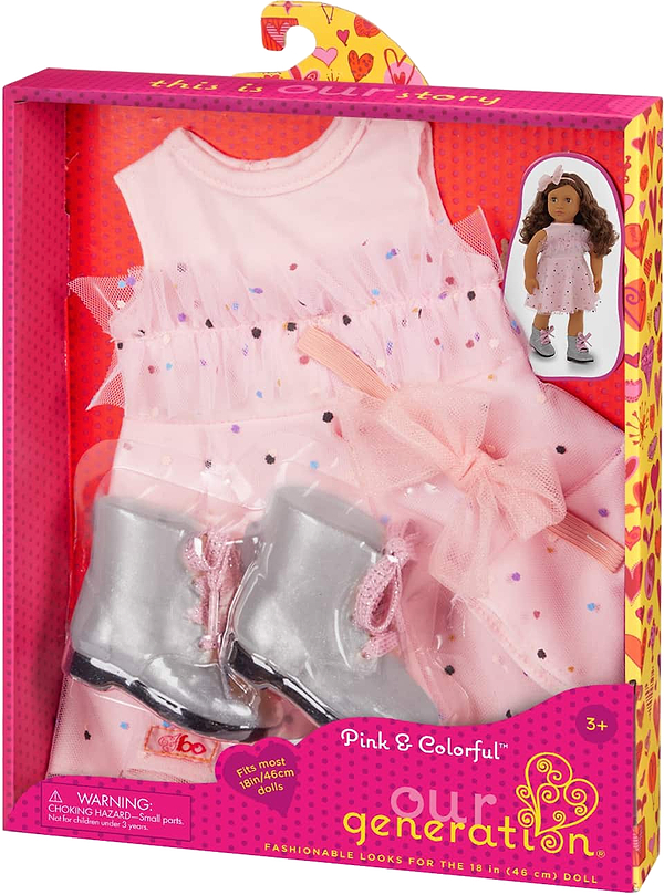 Фото - Одяг та аксесуари для ляльки Our Generation Сукня з чоботами (BD30535Z)