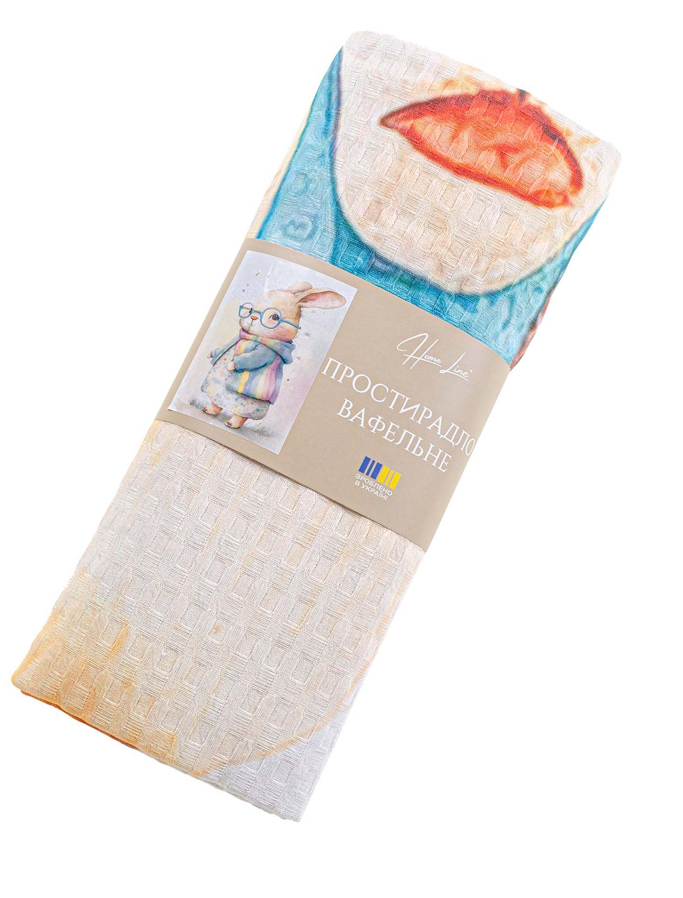 Простирадло полуторне Home Line ВАФЕЛЬНЕ 145х215 см ЦД Зайчиха (193292)