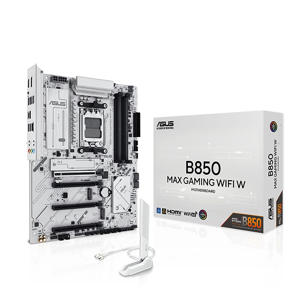 Фото - Материнська плата Asus B850 MAX GAMING WIFI White 4xDDR5