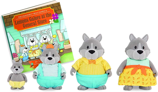 Фото - Колекційні фігурки набір Li'l Woodzeez Сім'я Вовків 4 шт. (WZ6462)