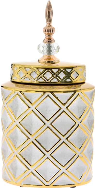 Ваза Al Decoration с крышкой 17.5x11.5x35 см (682-051)