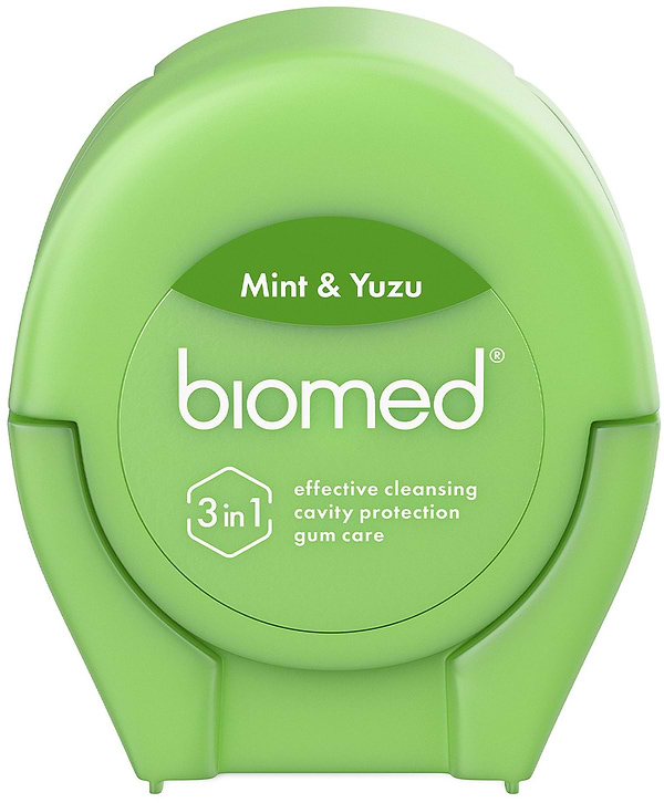 Фото - Зубная нить BioMed вкус мяты и юза 50 м (7640168937249)