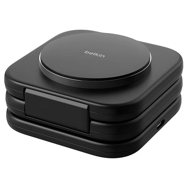 Фото - Бездротовий зарядний пристрій Belkin 3в1 Travel Pad Wireless Qi2 15Вт Black (WIZ024VFBK)