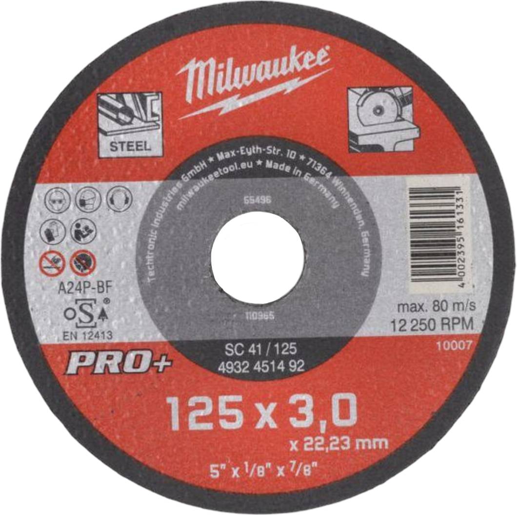 Круг відрізний по металу Milwaukee PRO+ 125х3х22.2 мм (4932451492)