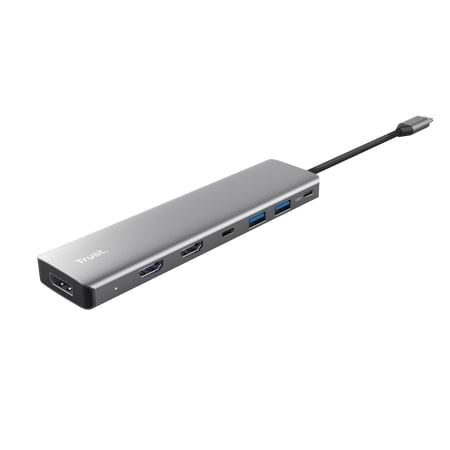 Фото - Хаб USB Trust Dalyx 7in1 USB-C> 2xUSB-А 3.2/2xUSB-С/2xHDMI/Display Port 0.16м Grey (25661)