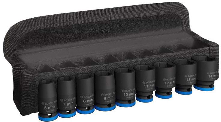 Набор торцевых головок Bosch Professional Standart 9 шт. 1/4" 25 мм (2.608.003.034)