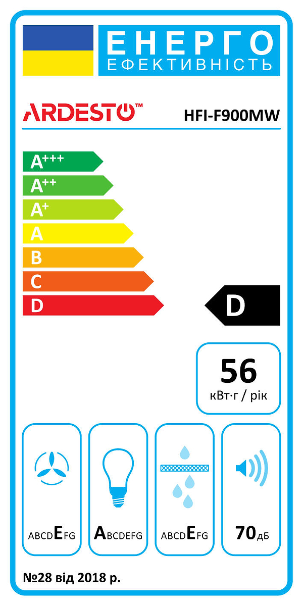 Фото - Вытяжка встраиваемая Ardesto HFI-F900MW