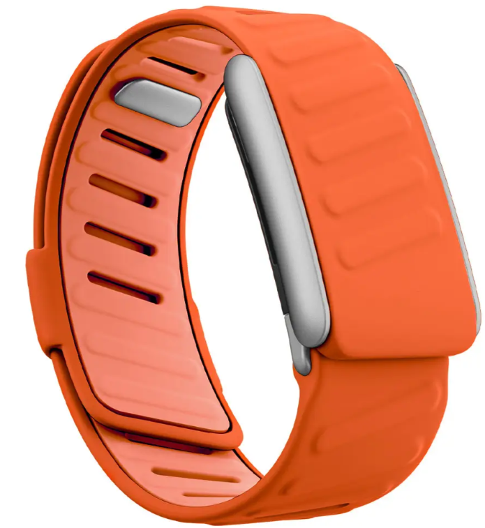 Ремешок для фитнес-браслета Armorstandart Silicone Tech for Whoop 5.0 Orange with Silver (ARM93099)