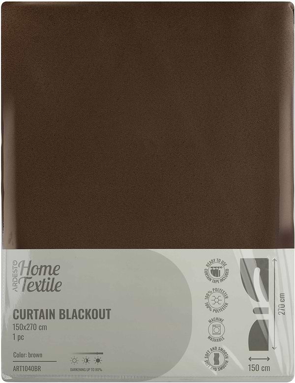 Фото - Портьера Ardesto 150х270 см блекаут коричневый (ART1040BR)