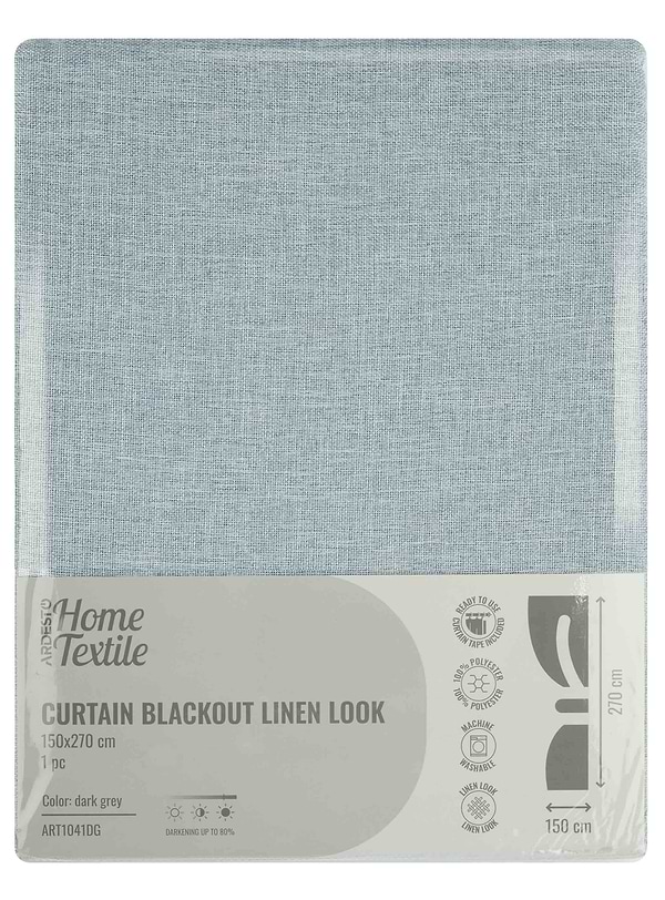 Фото - Портьєра Ardesto 150х270 см блекаут сірий темний (ART1041DG)