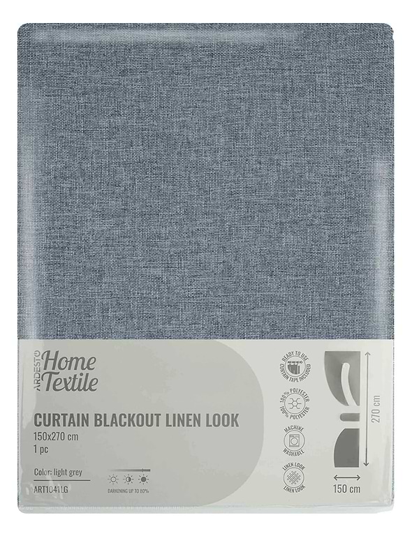 Фото - Портьєра Ardesto 150х270 см блекаут сірий світлий (ART1041LG)