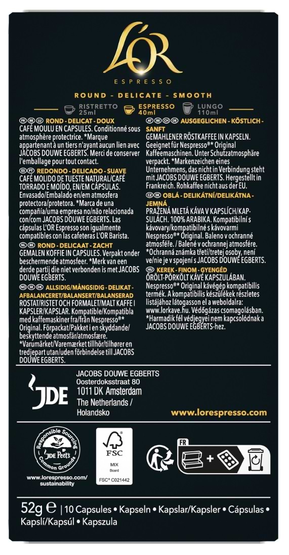 Фото - Кофе в капсулах L`OR Espresso Biondo 10 шт.