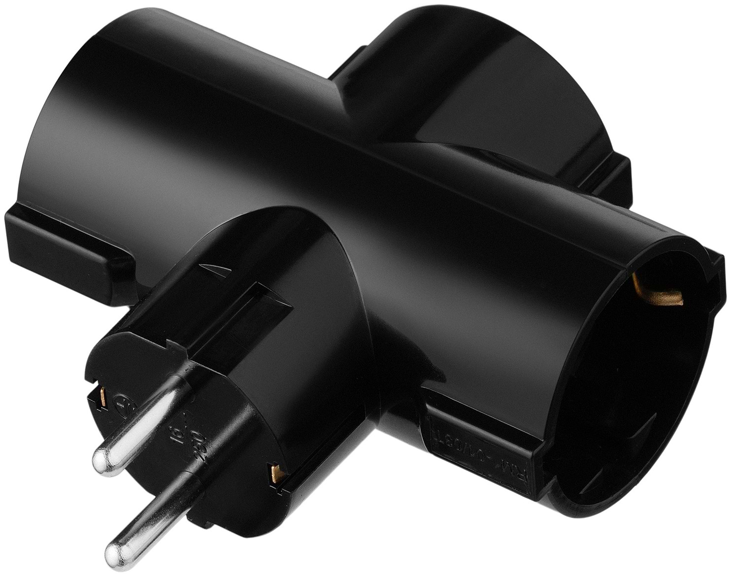 Разветвитель 220В 2E 3xType F 16A Black (2E-AD0103BK)