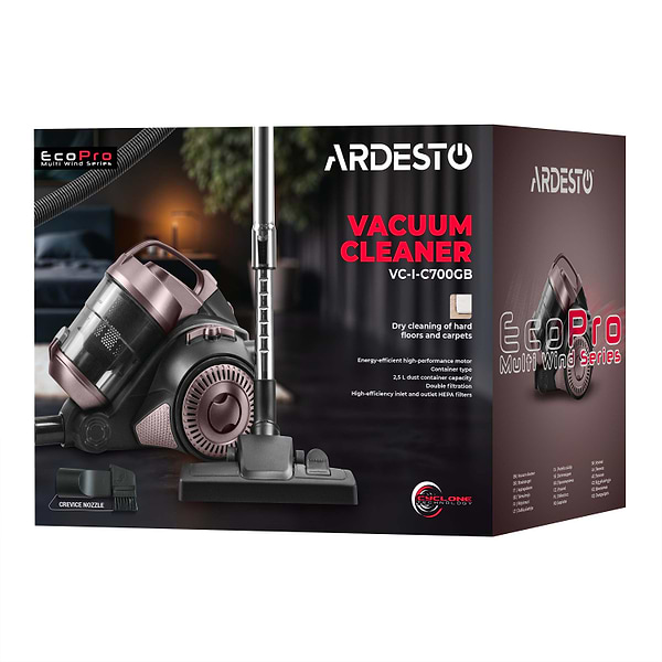 Фото - Пылесос для сухой уборки без мешка Ardesto VC-I-C700GB