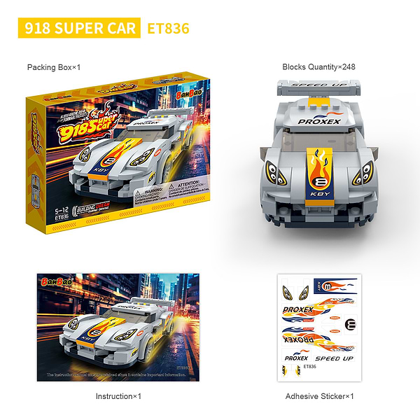 Фото - Пластиковый конструктор Banbao Скоростные гонки (248 эл.) Супер авто (ET836)