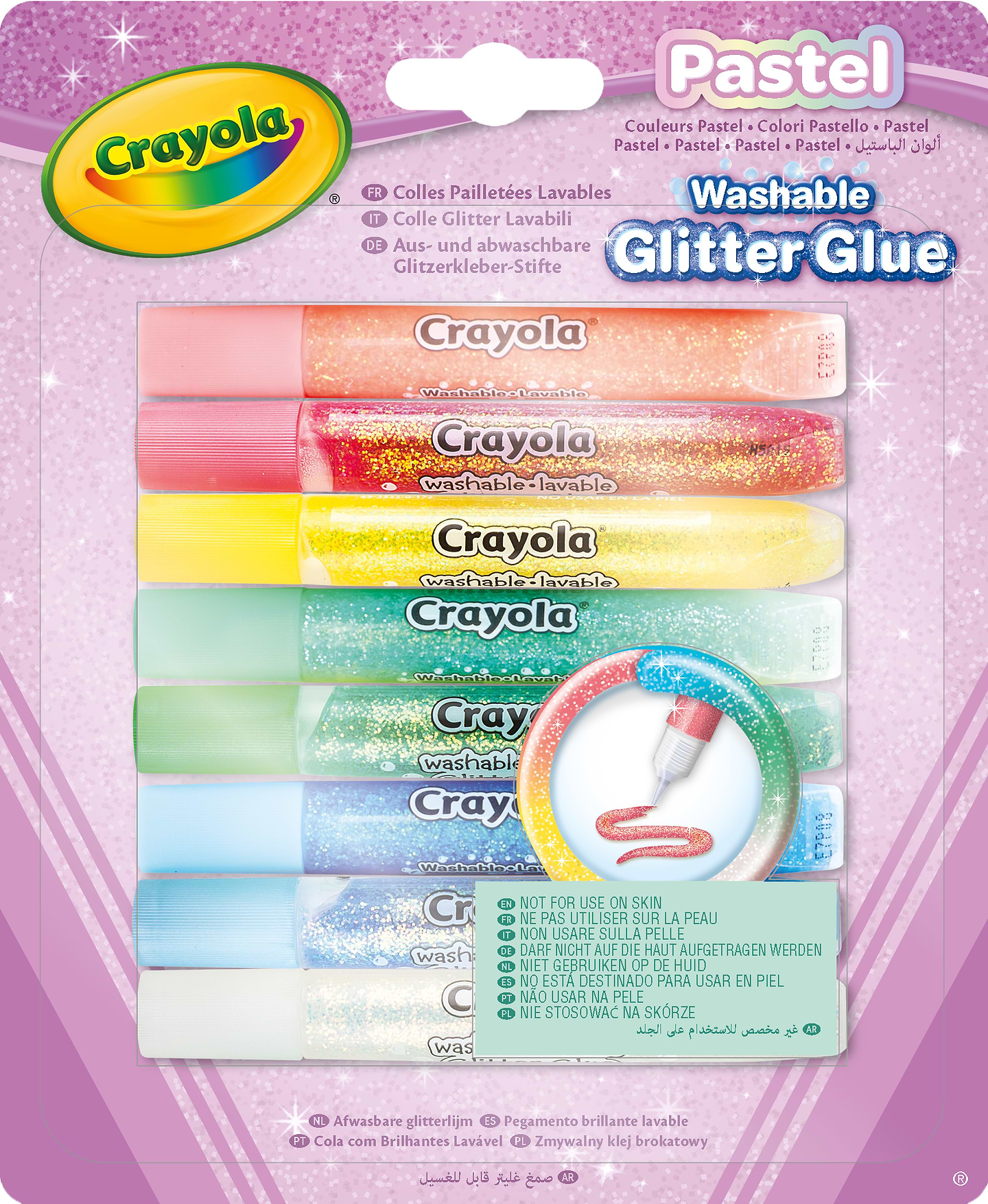 3D-маркер Crayola с блестками (washable), 8 шт (69-3524)