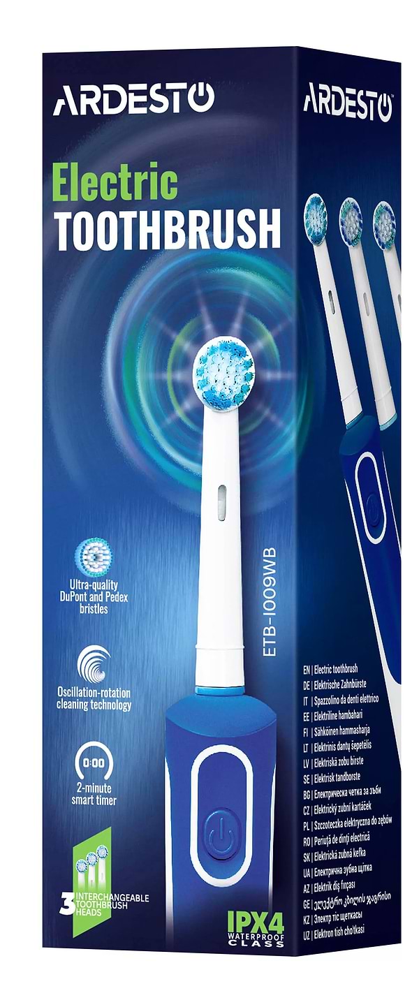 Фото - Зубна щітка електрична Ardesto White/Blue (ETB-I009WB)