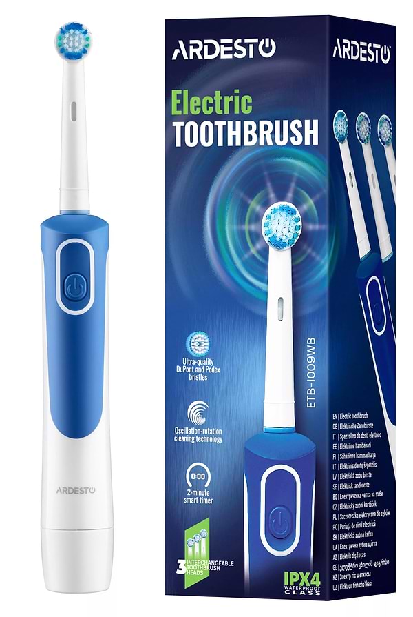 Фото - Зубна щітка електрична Ardesto White/Blue (ETB-I009WB)