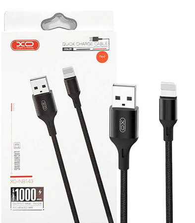 Кабель синхронізації даних XO NB143 Lightning 1m Black (6920680870707)