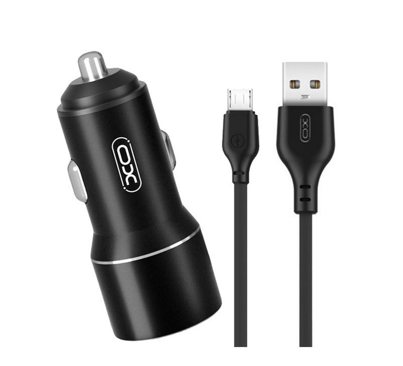 Автомобильное зарядное устройство XO TZ09 car charger set Micro Black (6920680873487)