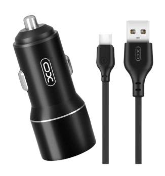 Автомобильное зарядное устройство XO TZ09 car charger set Type-c Black (6920680873500)