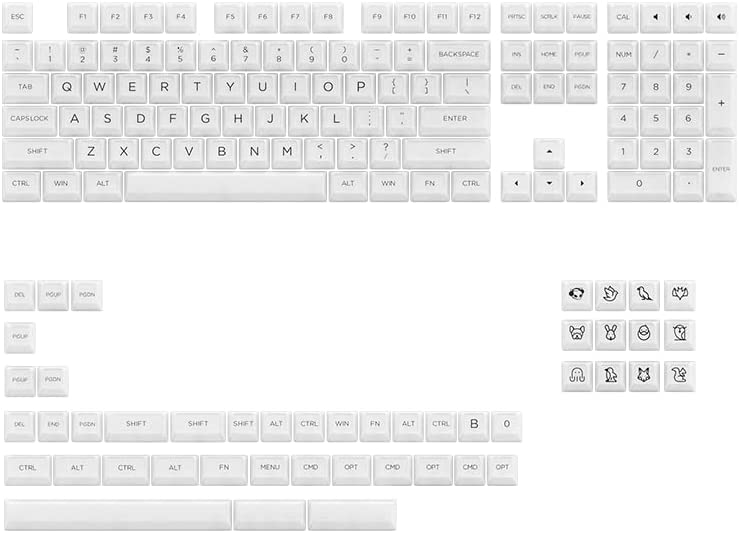 Фото - Дополнительные сменные клавиши для клавиатуры Akko ASA Clear printed keycap White V2 Fullset (6925758621342)